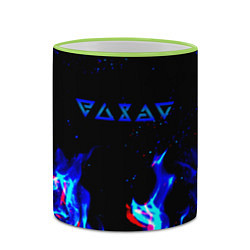 Кружка 3D The Witcher fire logo glitch, цвет: 3D-светло-зеленый кант — фото 2