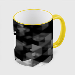 Кружка 3D Juventus geometry fc, цвет: 3D-желтый кант