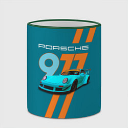 Кружка 3D Porsche немецкий спорткар, цвет: 3D-зеленый кант — фото 2