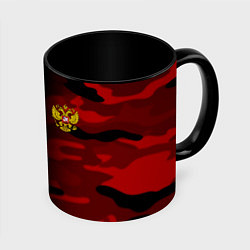 Кружка 3D Герб РФ камуфляжная тексткура, цвет: 3D-белый + черный
