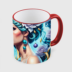 Кружка 3D Фантастическая леди, цвет: 3D-красный кант