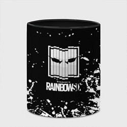 Кружка 3D Rainbow six стелс лого краски, цвет: 3D-белый + черный — фото 2