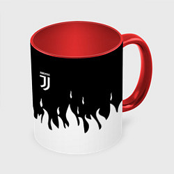 Кружка 3D Juventus fire, цвет: 3D-белый + красный