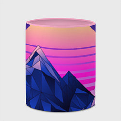 Кружка 3D Vaporwave неоновые горы, цвет: 3D-белый + розовый — фото 2