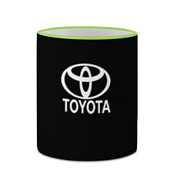 Кружка 3D Toyota white logo, цвет: 3D-светло-зеленый кант — фото 2