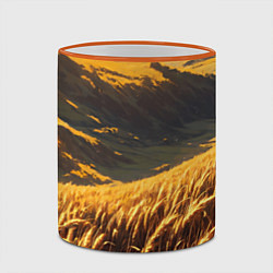 Кружка 3D Пшеничное поле - аниме, цвет: 3D-оранжевый кант — фото 2