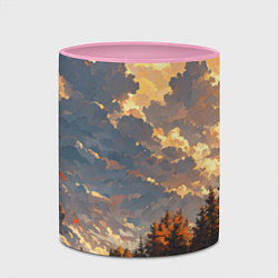 Кружка 3D Вечерний закат - аниме, цвет: 3D-белый + розовый — фото 2