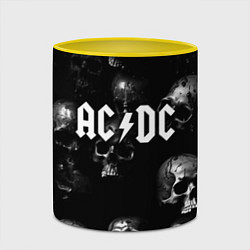 Кружка 3D AC DC - черные черепа, цвет: 3D-белый + желтый — фото 2