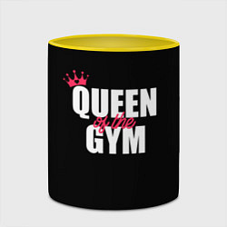 Кружка 3D Queen of the gym - crown, цвет: 3D-белый + желтый — фото 2