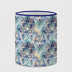 Кружка 3D Паттерн из волков, цвет: 3D-синий кант — фото 2