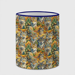 Кружка 3D Волчий мотив, цвет: 3D-синий кант — фото 2