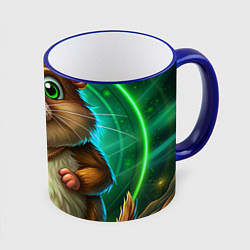 Кружка 3D Хомяк в крипте, цвет: 3D-синий кант