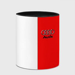 Кружка 3D AUDI logo полосы, цвет: 3D-белый + черный — фото 2