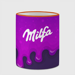Кружка 3D Милфа фиолетовые капли, цвет: 3D-оранжевый кант — фото 2
