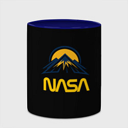 Кружка 3D Nasa горы лого, цвет: 3D-белый + синий — фото 2