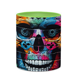 Кружка 3D Crazy color skull - graffiti, цвет: 3D-белый + светло-зеленый — фото 2