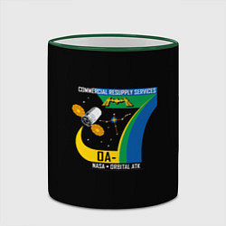 Кружка 3D Nasa space logo usa, цвет: 3D-зеленый кант — фото 2