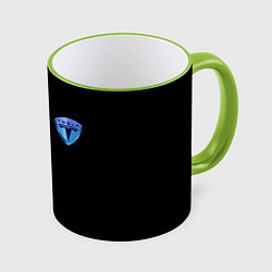 Кружка 3D Tesla logo neon, цвет: 3D-светло-зеленый кант