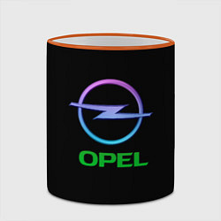 Кружка 3D Opel auto neon, цвет: 3D-оранжевый кант — фото 2
