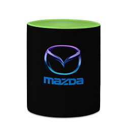 Кружка 3D Mazda neon logo, цвет: 3D-белый + светло-зеленый — фото 2