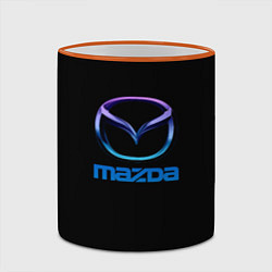 Кружка 3D Mazda neon logo, цвет: 3D-оранжевый кант — фото 2