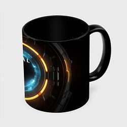 Кружка 3D Portal логотип игры, цвет: 3D-белый + черный