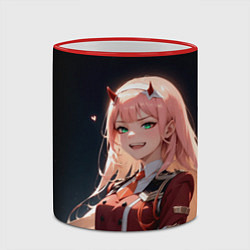 Кружка 3D Милый во франксе - zero two, цвет: 3D-красный кант — фото 2