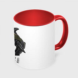 Кружка 3D Мотоцикл акула, цвет: 3D-белый + красный