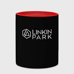 Кружка 3D Linkin parrk logo chester, цвет: 3D-белый + красный — фото 2