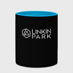 Кружка 3D Linkin parrk logo chester, цвет: 3D-белый + небесно-голубой — фото 2