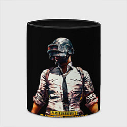 Кружка 3D PUBG игрок на закате черный фон, цвет: 3D-белый + черный — фото 2