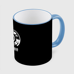 Кружка 3D Metal gear solid snake logo, цвет: 3D-небесно-голубой кант