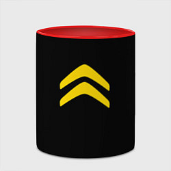 Кружка 3D Citroen logo yellow, цвет: 3D-белый + красный — фото 2