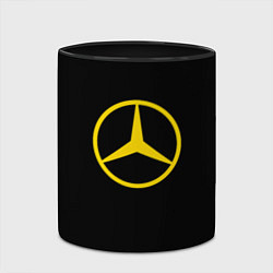 Кружка 3D Mercedes logo yello, цвет: 3D-белый + черный — фото 2