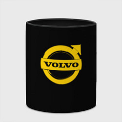 Кружка 3D Volvo yellow logo, цвет: 3D-белый + черный — фото 2