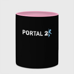 Кружка 3D Portal 2 logo, цвет: 3D-белый + розовый — фото 2