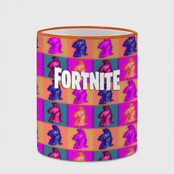 Кружка 3D Fortnite logo pattern game, цвет: 3D-оранжевый кант — фото 2