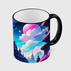 Кружка 3D Сказочный город - пейзаж, цвет: 3D-черный кант