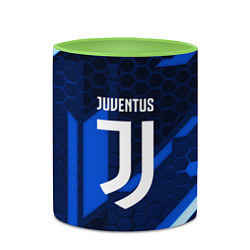 Кружка 3D Juventus sport geometry steel, цвет: 3D-белый + светло-зеленый — фото 2