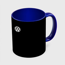 Кружка 3D Volkswagen logo white, цвет: 3D-белый + синий