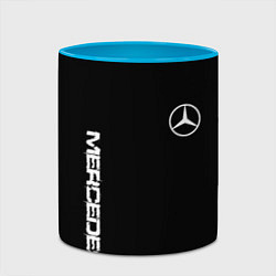 Кружка 3D Mercedes benz logo white auto, цвет: 3D-белый + небесно-голубой — фото 2