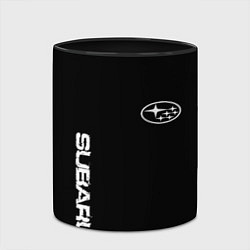 Кружка 3D Subaru logo white, цвет: 3D-белый + черный — фото 2