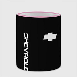 Кружка 3D Chevrolet white logo auto, цвет: 3D-розовый кант — фото 2