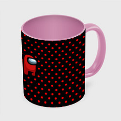 Кружка 3D Among us geometry dot, цвет: 3D-белый + розовый