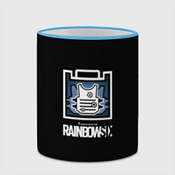 Кружка 3D Rainbnow six онлайн шутер, цвет: 3D-небесно-голубой кант — фото 2