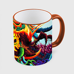 Кружка 3D Cyberpunk hyperbeast steel, цвет: 3D-оранжевый кант