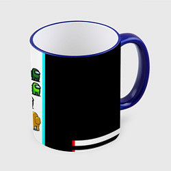 Кружка 3D Among us line, цвет: 3D-синий кант