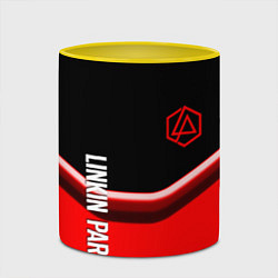 Кружка 3D Linkin park geometry line steel, цвет: 3D-белый + желтый — фото 2