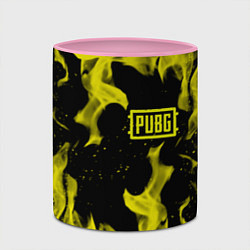 Кружка 3D PUBG жёлтый огонь, цвет: 3D-белый + розовый — фото 2