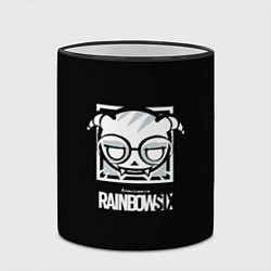 Кружка 3D Rainbow six logo games action, цвет: 3D-черный кант — фото 2